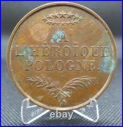 0090 MÉDAILLE INSURRECTION DE LA POLOGNE L. PHILIPPE Ier bronze Barre-Fecit