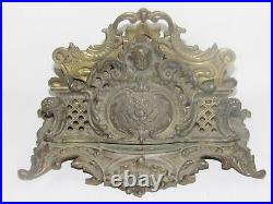 05J19 ANCIEN PORTE COURRIER SCULPTURE EN BRONZE PUTTI FIN XIXe SIECLE BUREAU