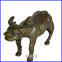 05K8 ANCIENNE SCULPTURE STATUE BRONZE BUFFLE CHINE VIETNAM INDOCHINE XIXe SIECLE