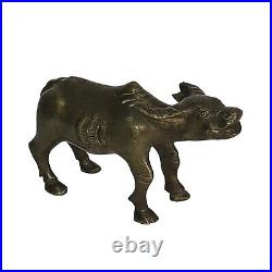 05K8 ANCIENNE SCULPTURE STATUE BRONZE BUFFLE CHINE VIETNAM INDOCHINE XIXe SIECLE