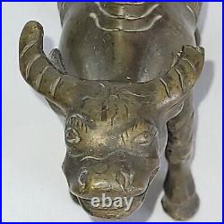 05K8 ANCIENNE SCULPTURE STATUE BRONZE BUFFLE CHINE VIETNAM INDOCHINE XIXe SIECLE