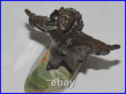 08J13 ANCIENNE STATUE SCULPTURE EN BRONZE ET ONYX PIERROT LA LUNE XIXe SIECLE 08J13 ANCIENNE STATUE SCULPTURE EN BRONZE ET ONYX PIERROT LA LUNE XIXe SIECLE
