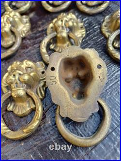 10 POIGNÉES TÊTE DE LION BRONZE XIX éme siécle