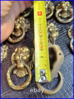 10 POIGNÉES TÊTE DE LION BRONZE XIX éme siécle