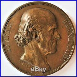 1855 Homeopathie Medaille De Bronze. Samuel Hahnemann. Sa Visite En France
