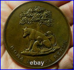 1873, Médaille Bronze Don Jeunesse Roumanie au President Thiers louve romulus