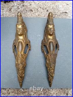 2 Ornements Cariatides En Bronze Pour meuble XIXe Siècle