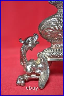 2x BOUGEOIR style RENAISSANCE bronze argenté XIXe 19e siècle candlestick 19th