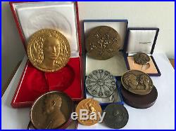 8 médailles bronze coffrets Dropsy-Arthus Bertrand -Crouzat-Chauvenet-Jaeger