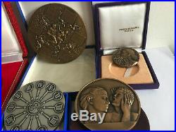 8 médailles bronze coffrets Dropsy-Arthus Bertrand -Crouzat-Chauvenet-Jaeger