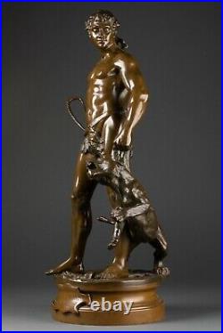 A. GAUDEZ Belluaire, Bronze patiné Brun Chocolat Fin XIXè Siecle