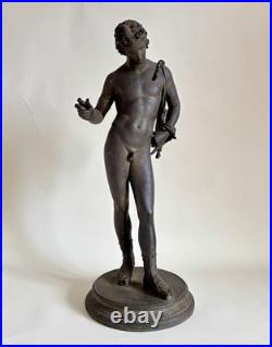 AMODIO NARCISSE Grand Bronze Antique Pompéi Italie Naples XIXe Siècle Tour