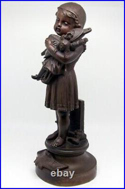 Albert Rollé (1816-) le jour de Noel sculpture bronze XIX ème siècle 32cm