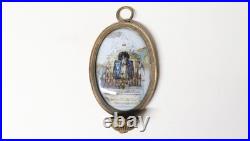 Ancien Bénitier Fixé sous verre ND de Fourvière XIX-XXe siècle