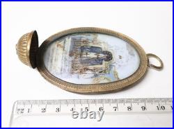 Ancien Bénitier Fixé sous verre ND de Fourvière XIX-XXe siècle