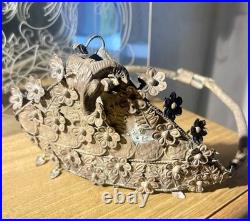 Ancien Diadème, Argent, XIX ème Siècle, Culture Ouzbek, Parure Nuptiale, Rare Ancien Diadème, Argent, XIX ème Siècle, Culture Ouzbek, Parure Nuptiale, Rare