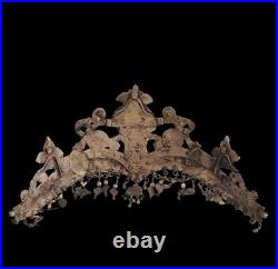 Ancien Diadème, Argent, XIX ème Siècle, Culture Ouzbek, Parure Nuptiale, Rare Ancien Diadème, Argent, XIX ème Siècle, Culture Ouzbek, Parure Nuptiale, Rare