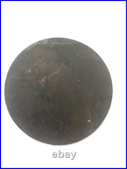 Ancien KAGAMI miroir en métal Japonais en bronze époque XIX ème Siècle