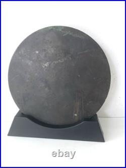 Ancien KAGAMI miroir en métal Japonais en bronze époque XIX ème Siècle