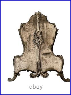 Ancien Miroir De Table bronze baroque XIXe siècle Floral Rococo Decoration