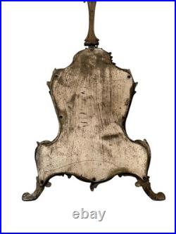 Ancien Miroir De Table bronze baroque XIXe siècle Floral Rococo Decoration Retro
