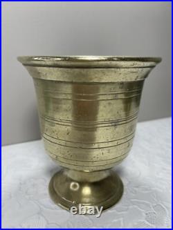 Ancien Mortier et Pilon d'Apothicaire en Bronze XIXe siècle