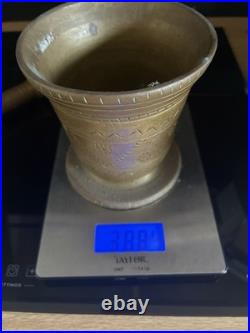 Ancien Mortier et Pilon d'Apothicaire en Bronze XIXe siècle