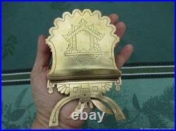 Ancien Porte-courrier Porte-serviettes Original en bronze XIXe siècle