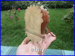 Ancien Porte-courrier Porte-serviettes Original en bronze XIXe siècle