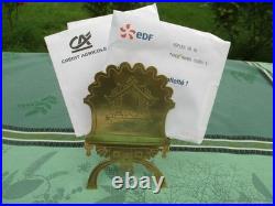 Ancien Porte-courrier Porte-serviettes Original en bronze XIXe siècle