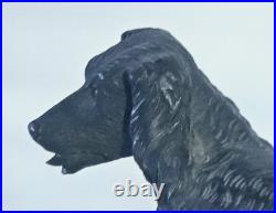 Ancien Presse-Papier en Bronze, Chien d'arrêt Épagneul sur Marbre XIXe siècle