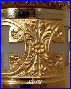 Ancien Sceau Pour Eau Bénite XIXe Siècle Bronze Doré Et Verre