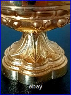 Ancien Sceau Pour Eau Bénite XIXe Siècle Bronze Doré Et Verre
