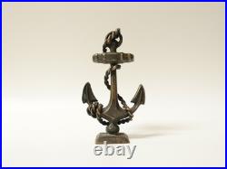 Ancien Sceau Tampon en bronze ancre de marine entourée de cordage XIXe siècle
