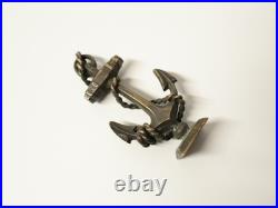 Ancien Sceau Tampon en bronze ancre de marine entourée de cordage XIXe siècle