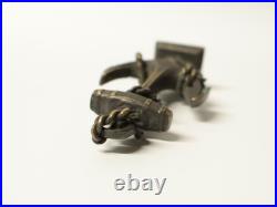 Ancien Sceau Tampon en bronze ancre de marine entourée de cordage XIXe siècle