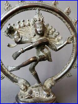 Ancien Shiva Natarja en bronze Inde du Sud XIXe siècle Bouddha