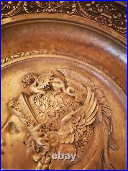 Ancien XIXe Siècle Coupe En Bronze Au Profil De JASON Signé PROVOST L. 54cm
