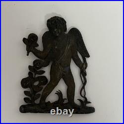 Ancien ange en bronze d'ornement XIXe siècle mx43
