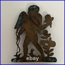 Ancien ange en bronze d'ornement XIXe siècle mx43