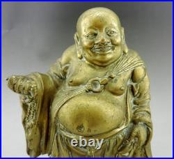 Ancien bouddha en bronze chine Milefo debout Fin XIXe Début XXe siècle china