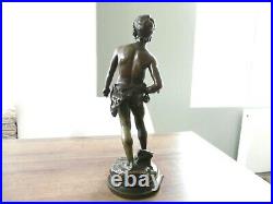 Ancien bronze David par Moreau époque XIX siècle statue sculpture