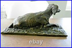 Ancien bronze animalier chien de chasse XIX siècle