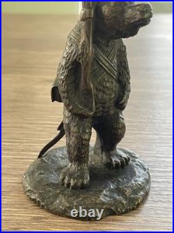 Ancien bronze animalier ours militaire fin XIX siècle DLG Fratin