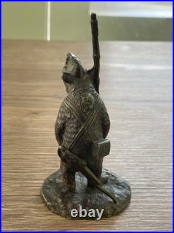 Ancien bronze animalier ours militaire fin XIX siècle DLG Fratin