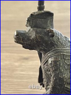 Ancien bronze animalier ours militaire fin XIX siècle DLG Fratin