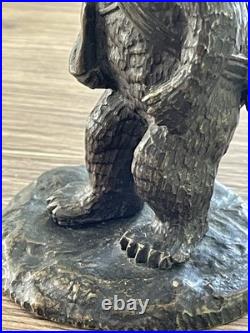 Ancien bronze animalier ours militaire fin XIX siècle DLG Fratin