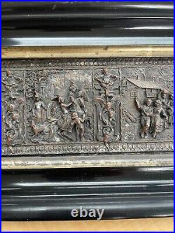 Ancien cadre bas relief en cuivre ou bronze XIX siècle Napoléon III