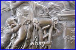 Ancien cadre médaillon bas relief en bronze ange XIX siècle Napoléon III