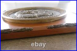 Ancien cadre médaillon bas relief en bronze ange XIX siècle Napoléon III